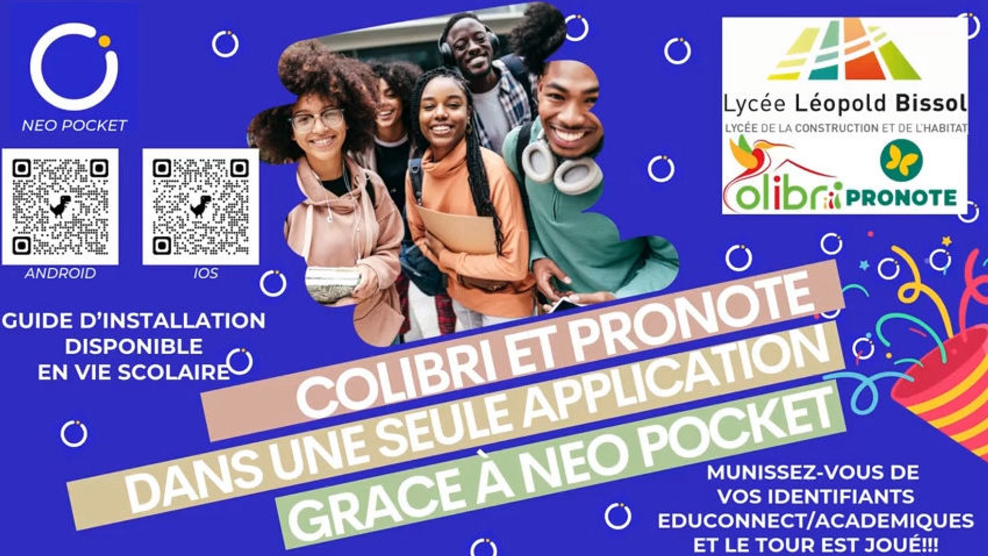 Consultez Colibri et PRONOTE avec NEO POCKET - Enseignement Professionnel